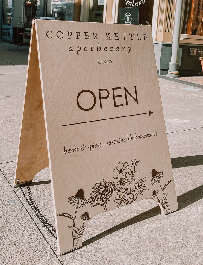 Custom Wooden Sidewalk Sign | Small